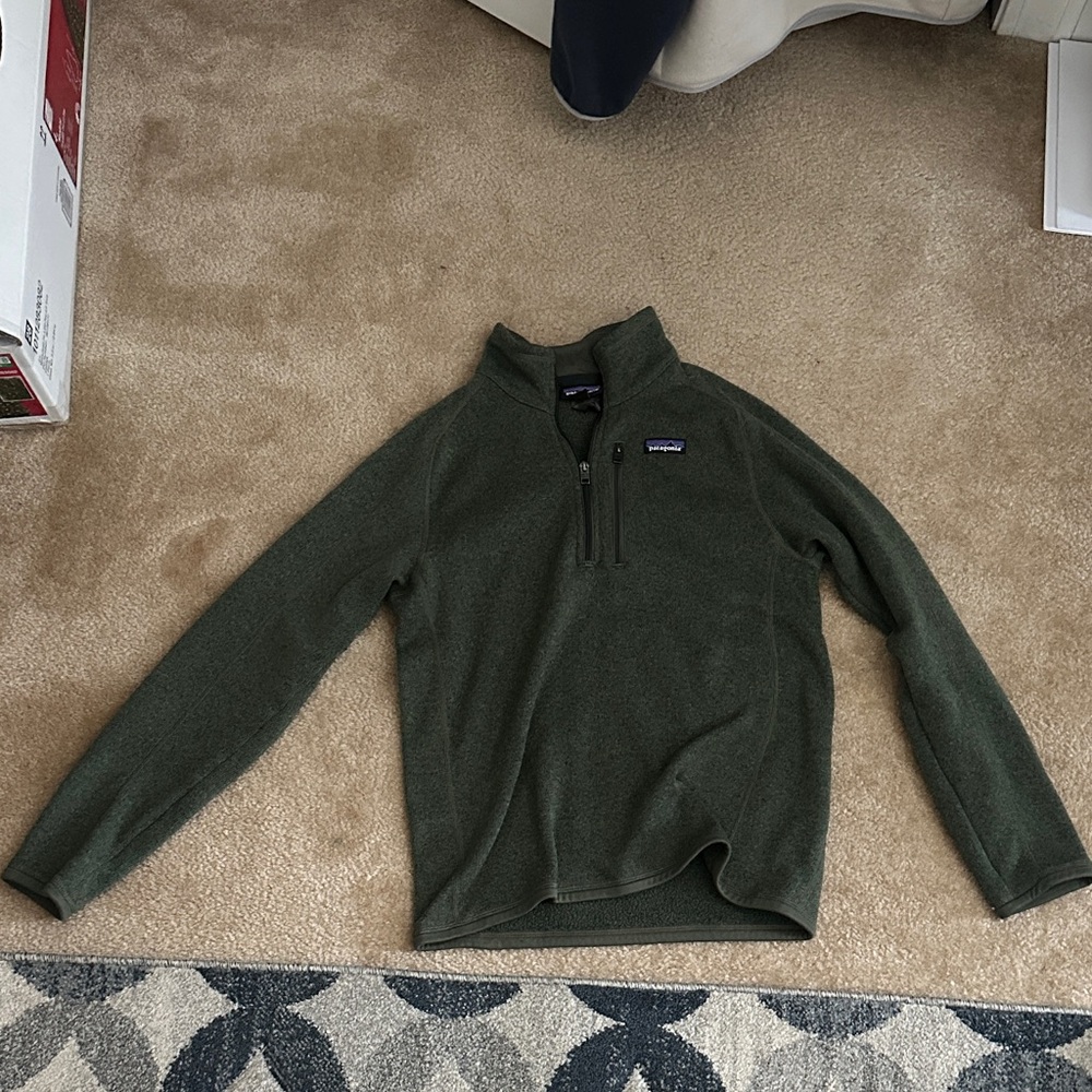 Patagonia Men's Olive Zip-Up Sweater